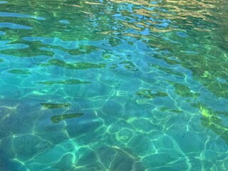 Sea water clear emerald green blue seascape 