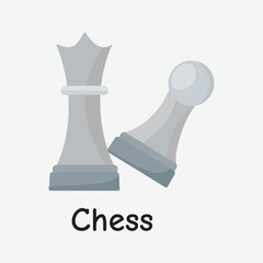 Two Chess Pieces Vector Illustration