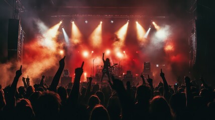 Heavy metal concert with stage created with Generative AI