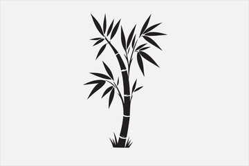 Bamboo logo style silhouette design.