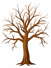 Dry Tree Without Leaves Vector Illustration - Minimalist Nature Design for SVG, Cricut, and Clipart Files