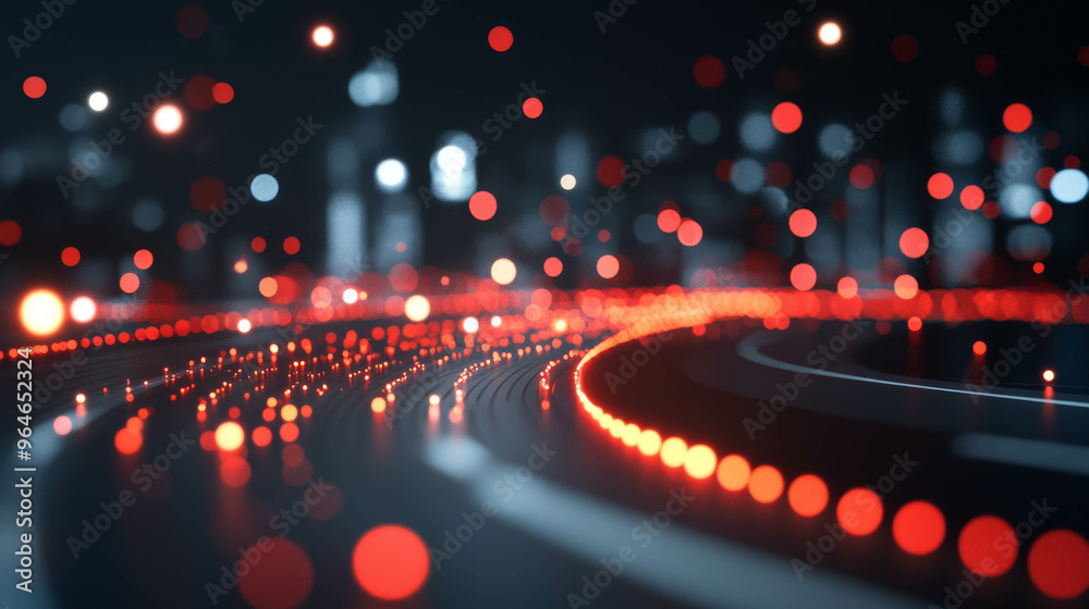 Wall mural minimalistic technology background in dark and red colors, big data connectivity and software develo