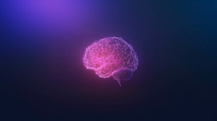 Obraz premium human brain on neon background