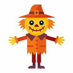 Halloween scarecrow icon vector illustration with white background