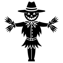 Halloween scarecrow icon vector illustration with white background