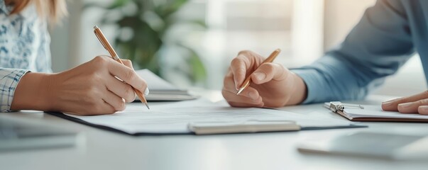 Real estate attorney consulting on property transactions, watercolor painting effect, professional business environment, detailed and soft tones