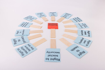 White Background Featuring Blue and Red Human Rights Posters for an Impactful Statement on Equality