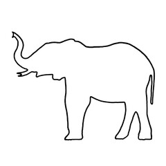 Elephant Drawing | Elephant Outline | Hand Drawn Elephant