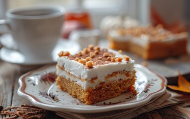 Delicious Pumpkin Spice Cake Slice
