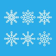 Vector collection of snowflakes, winter decoration.