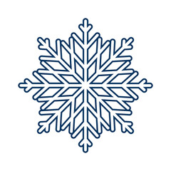 Snowflake silhouette. Winter decorative ornament, creative design. Vector illustration.