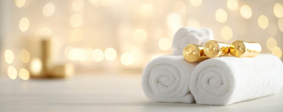 High-end spa offering a unique facial massage with gold rollers, reflecting upscale services