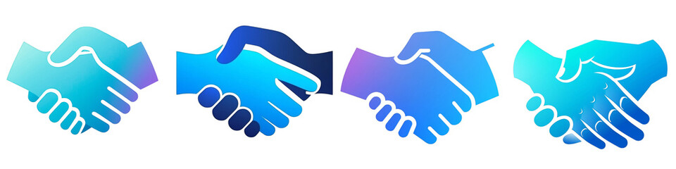 Obraz premium Handshake clipart collection, symbol, logos, icons isolated on transparent background