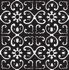 Black and white geometric pattern. Tileable texture background.