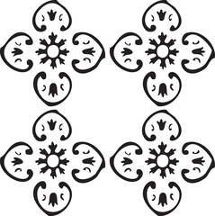 Black and white geometric pattern. Tileable texture background.