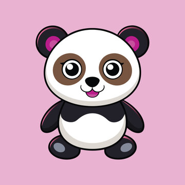A joyfull panda vector art illustration