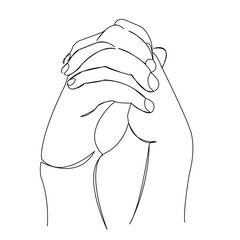 One continuous single drawing line art doodle hand, love, people, man, finger. Isolated image hand draw contour on a white background
