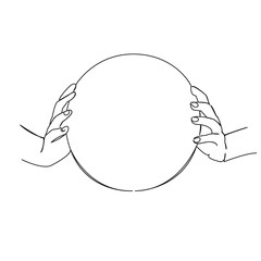 One continuous single drawing line art doodle ball, sport, game, play, hand. Isolated image hand draw contour on a white background
