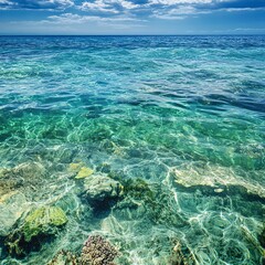 Obraz premium Colorful Coral Reef Ecosystem with Crystal-Clear Water