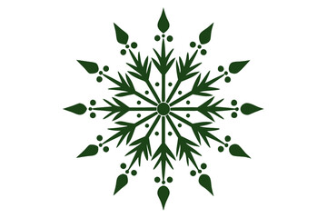 Festive Christmas Snowflake with Lights and Ornaments - Vector Art