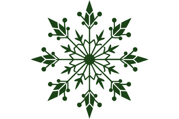 Festive Christmas Snowflake with Lights and Ornaments - Vector Art