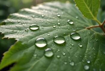 water drops on leaf
