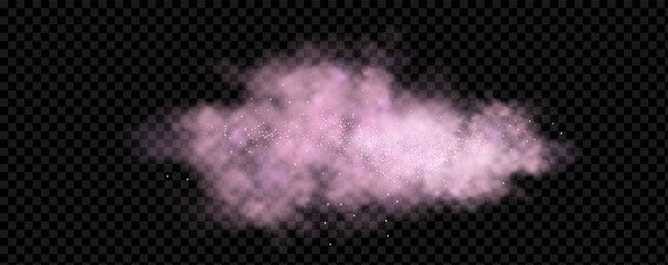 Magical motion, sparkling  pink lines on a black background.