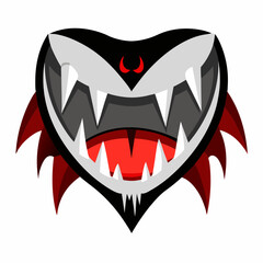 Halloween vampire fangs icon vector illustration on white background