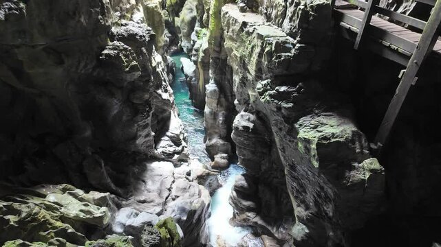 Marvelous scenery at the Grotte del Bussento WWF Oasis, near Morigerati. Cilento, Campania, Italy.