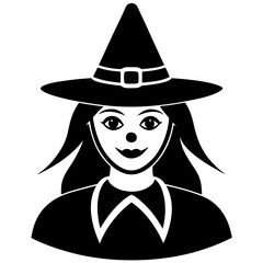 Halloween witch icon vector illustration on white background