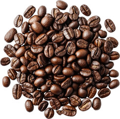 Obraz premium Pile of roasted coffee beans isolated on white background 