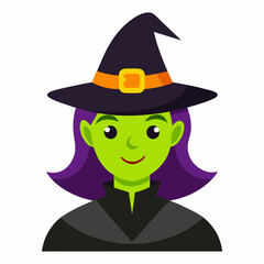 Halloween witch icon vector illustration on white background