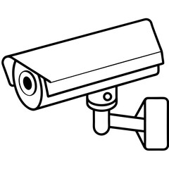 Side View of Realistic Surveillance Camera – Vector Art