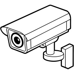 Side View of Realistic Surveillance Camera – Vector Art