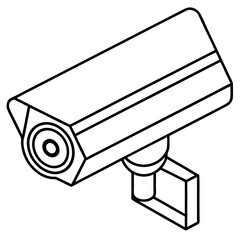 Side View of Realistic Surveillance Camera – Vector Art