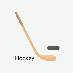 Hockey Stick and Pucks Vector Illustration