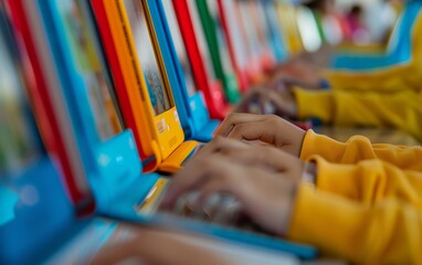 Multicultural Elementary Students Using Tablets for Interactive Science Learning in a Morning Classroom Setting
