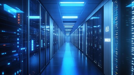 Fototapeta premium Server Room Corridor