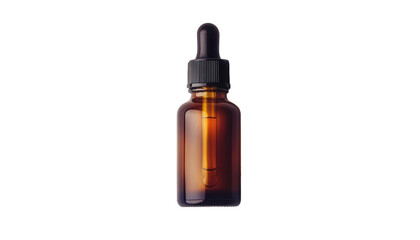 A single bottle of hyaluronic acid serum on transparent background