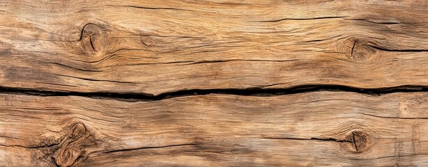 Close-up of rustic wooden texture showing natural grain, imperfections, and knots. Ideal for backgrounds or artistic projects.