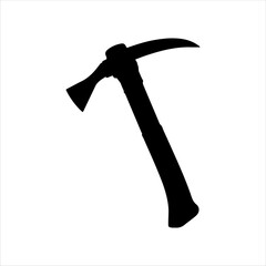Mining axe silhouette vector illustration design on white background.