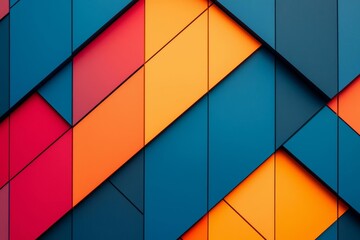 Fototapeta premium Glowing geometric patterns on a futuristic building facade, architectural glowtime, innovative and bold