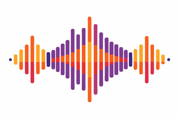 Sound Waves Vector Art Interpretation on White Background