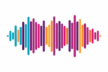 Sound Waves Vector Art Interpretation on White Background