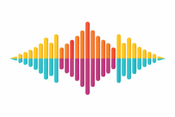 Sound Waves Vector Art Interpretation on White Background