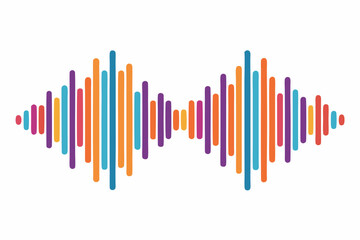 Sound Waves Vector Art Interpretation on White Background