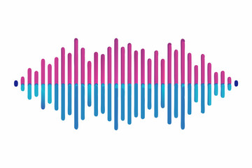 Sound Waves Vector Art Interpretation on White Background