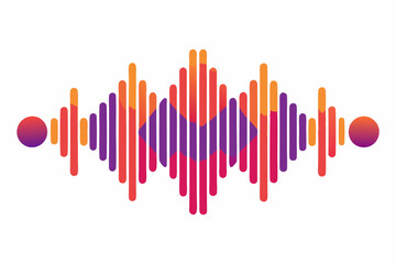 Sound Waves Vector Art Interpretation on White Background