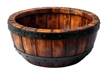 Fototapeta premium Wooden Bowl with Black Metal Band