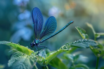 close-up dragonfly. Beautiful simple AI generated image